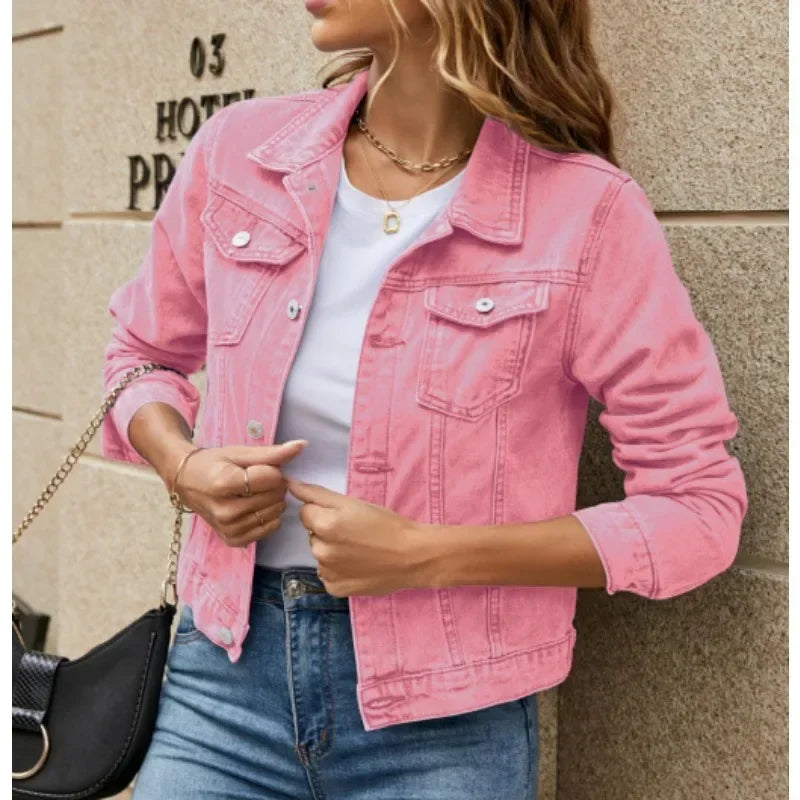 Elevate Your Style with Our New Long Sleeve Slim Fit Denim Jacket for Women – Perfect for Spring/Summer!